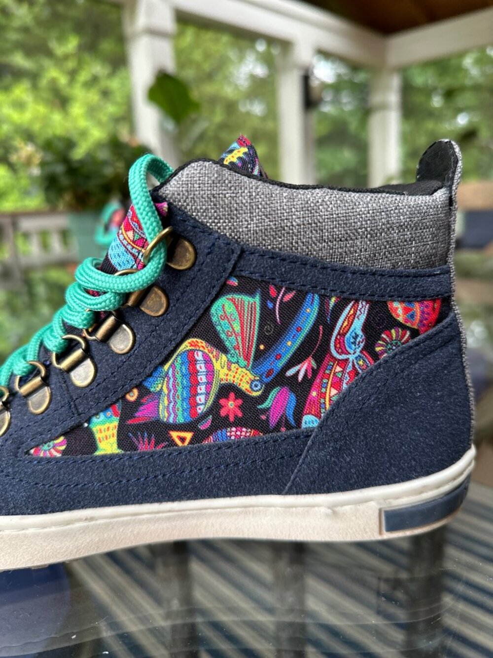 Inkkas Zocalo High Top Sneaker Vegan Camping Boots Navy Gray Birds EU 39 Sz 8